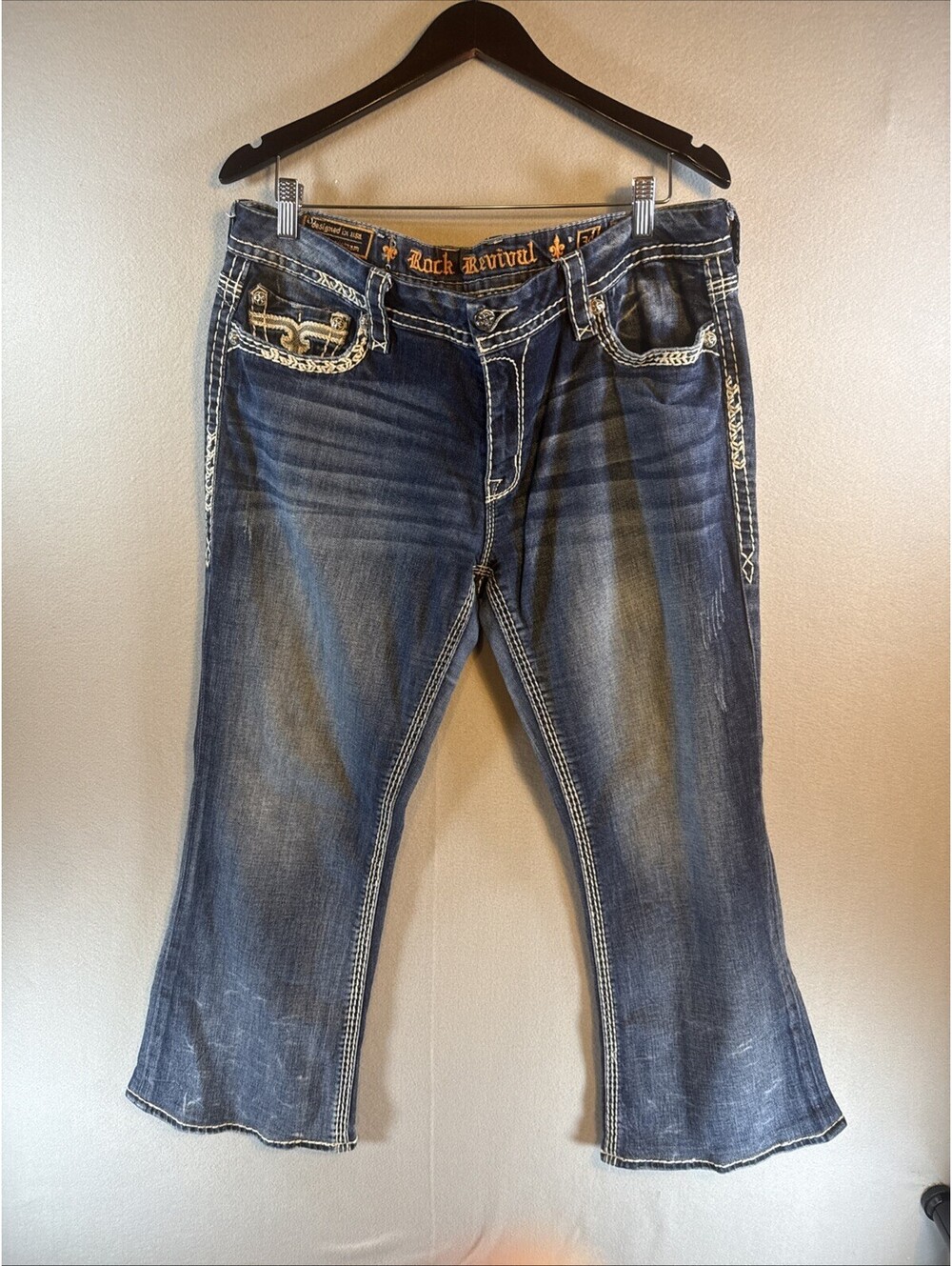 Rock Revival Women's Raise Easy Boot Cut Capris Size 34